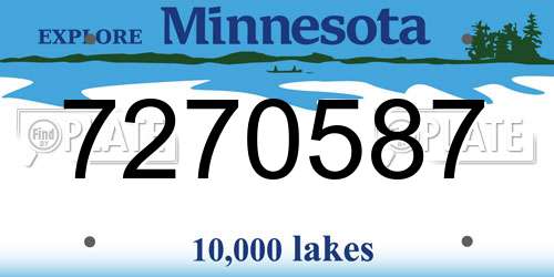 7270587 Minnesota License Plate