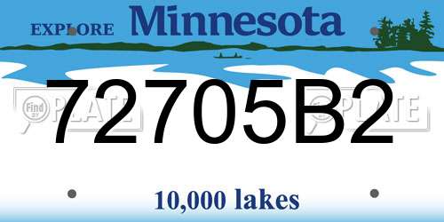 72705B2 Minnesota License Plate