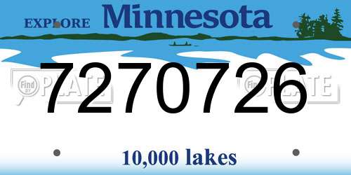 7270726 Minnesota License Plate