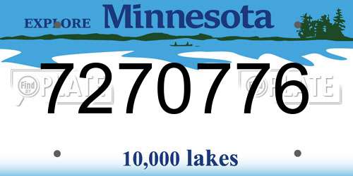 7270776 Minnesota License Plate