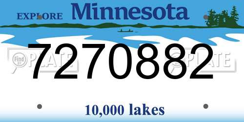 7270882 Minnesota License Plate