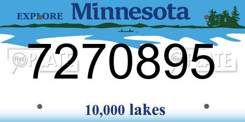 7270895 Minnesota License Plate