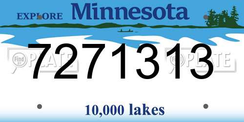 7271313 Minnesota License Plate