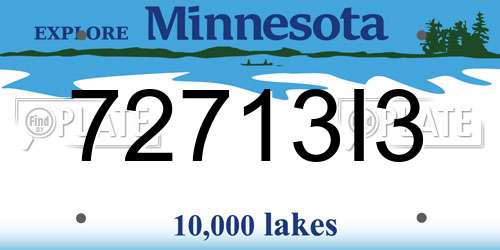 72713I3 Minnesota License Plate