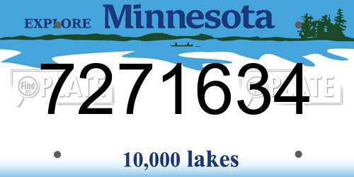 7271634 Minnesota License Plate