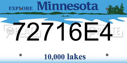 72716E4 Minnesota License Plate