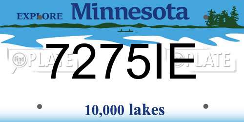 7275IE Minnesota License Plate
