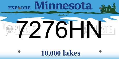 7276HN Minnesota License Plate