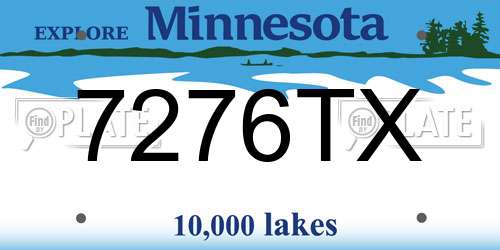 7276TX Minnesota License Plate