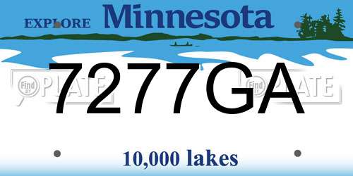 7277GA Minnesota License Plate