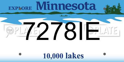 7278IE Minnesota License Plate