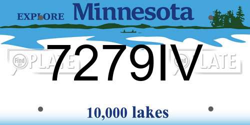 7279IV Minnesota License Plate