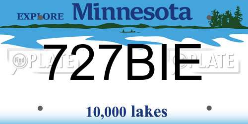 727BIE Minnesota License Plate