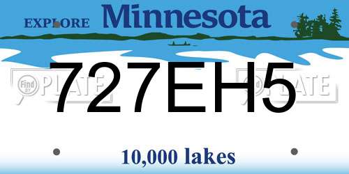 727EH5 Minnesota License Plate