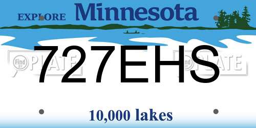 727EHS Minnesota License Plate
