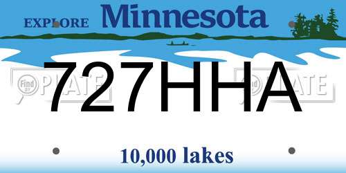 727HHA Minnesota License Plate