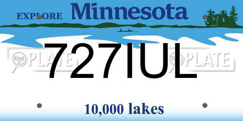 727IUL Minnesota License Plate