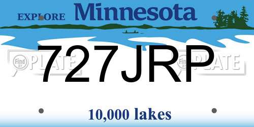 727JRP Minnesota License Plate