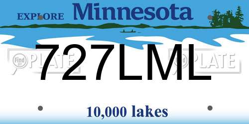 727LML Minnesota License Plate