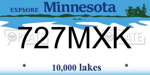 727MXK Minnesota License Plate