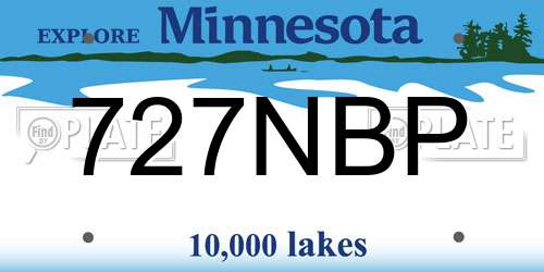 727NBP Minnesota License Plate