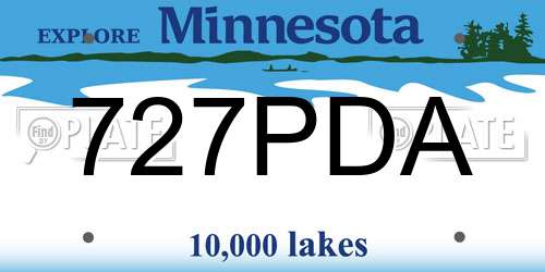 727PDA Minnesota License Plate
