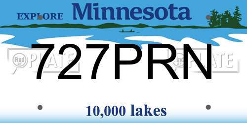 727PRN Minnesota License Plate