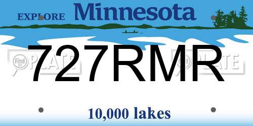 727RMR Minnesota License Plate