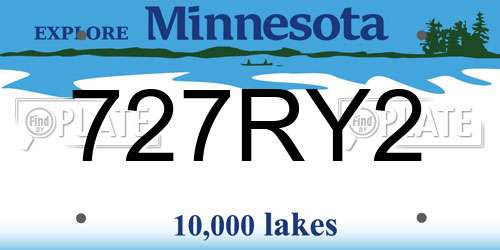 727RY2 Minnesota License Plate