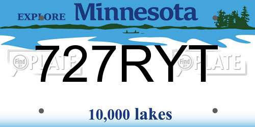 727RYT Minnesota License Plate