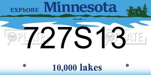 727S13 Minnesota License Plate
