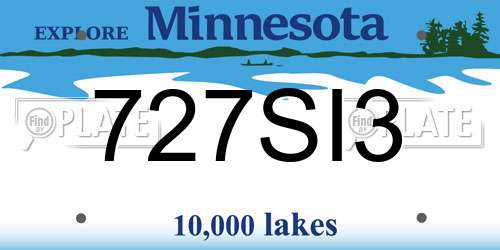 727SI3 Minnesota License Plate