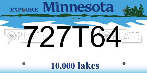 727T64 Minnesota License Plate