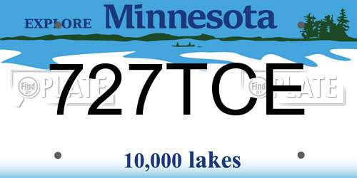 727TCE Minnesota License Plate
