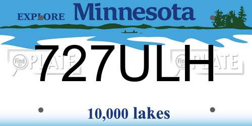 727ULH Minnesota License Plate
