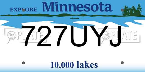 727UYJ Minnesota License Plate