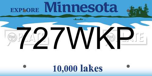 727WKP Minnesota License Plate