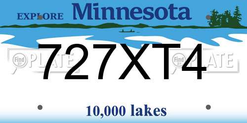 727XT4 Minnesota License Plate