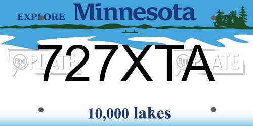 727XTA Minnesota License Plate
