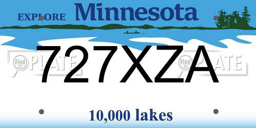 727XZA Minnesota License Plate
