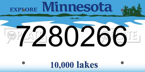 7280266 Minnesota License Plate