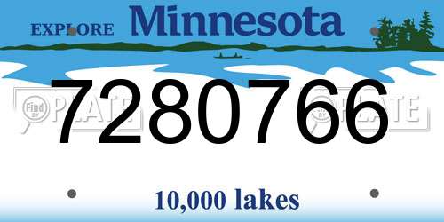 7280766 Minnesota License Plate