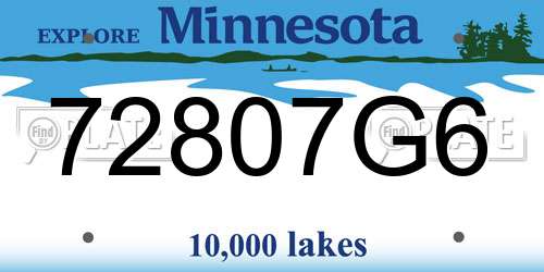 72807G6 Minnesota License Plate