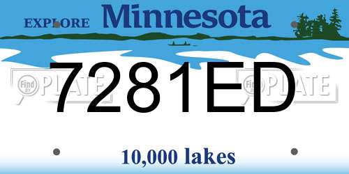 7281ED Minnesota License Plate