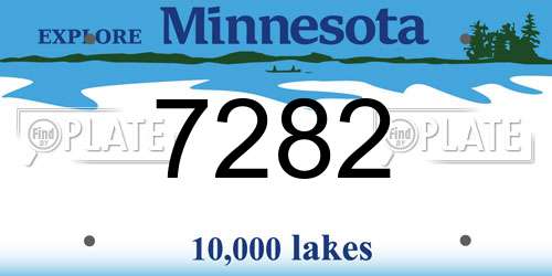 7282 Minnesota License Plate