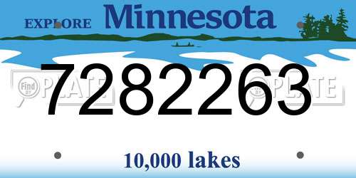 7282263 Minnesota License Plate