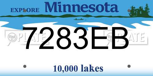 7283EB Minnesota License Plate