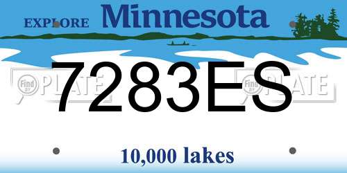 7283ES Minnesota License Plate