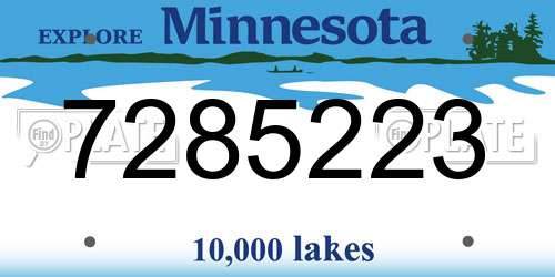 7285223 Minnesota License Plate