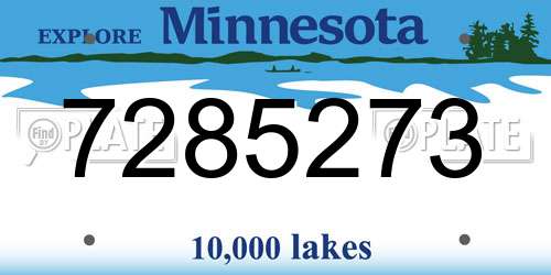 7285273 Minnesota License Plate